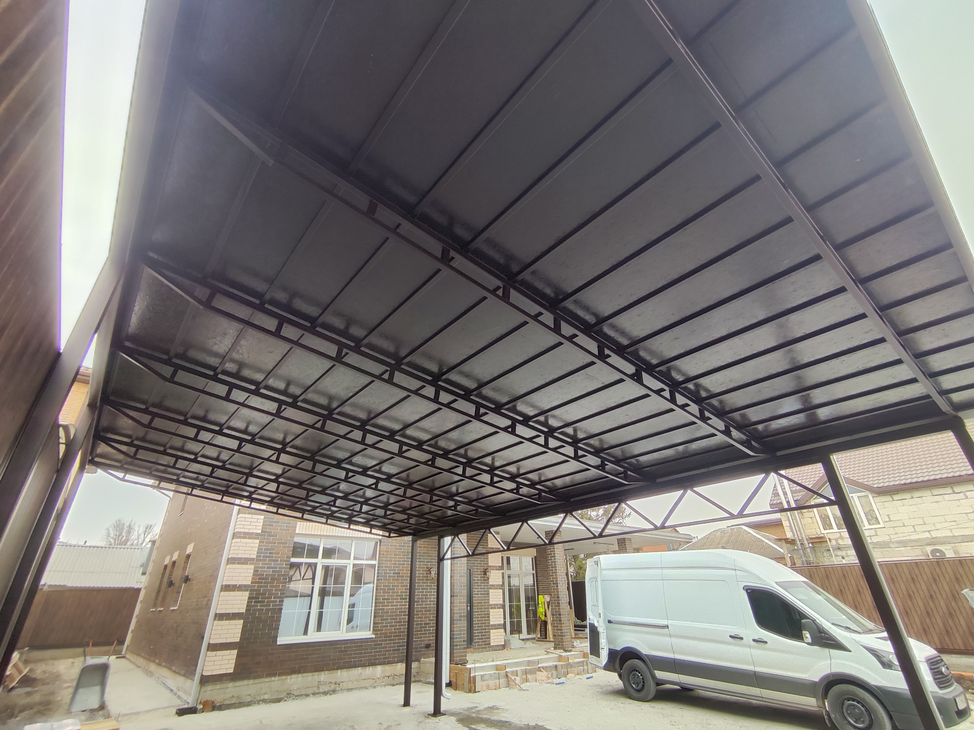 Навес из мягкой кровли